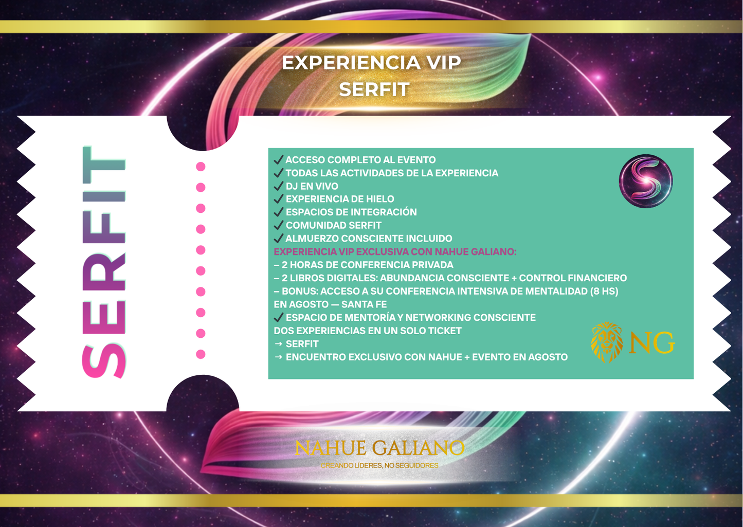 Entrada VIP — SERFIT + Experiencia exclusiva con Nahue Galiano